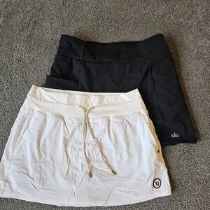 ALO Yoga Black and White Mini Skirt Duo